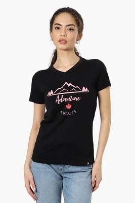 Canada Weather Gear Adventure Awaits V Neck Tee