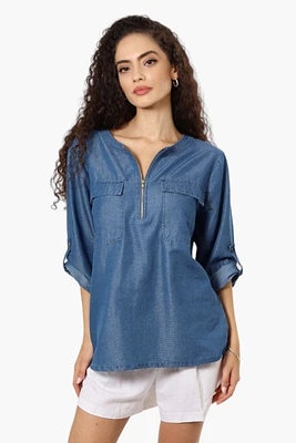 Impress Denim Roll Up Sleeve Shirt