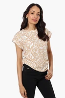 Impress Patterned Side Ruched Blouse