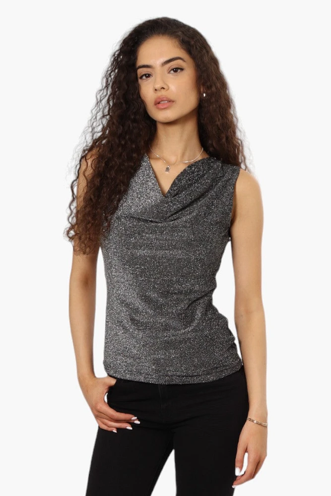 Limite Lurex Cowl Neck Tank Top