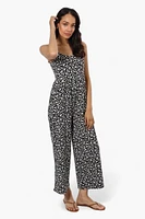 International INC Company Floral Spaghetti Strap Jumpsuit