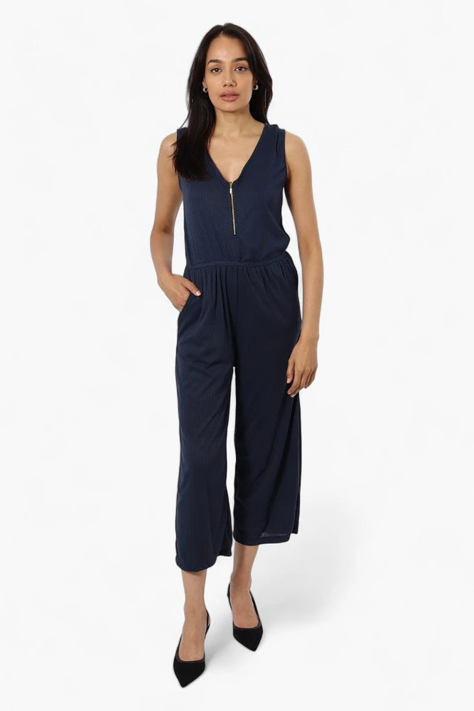 Majora Ribbed Front Zip Jumpsuit