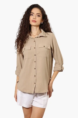 Urbanology Roll Up Sleeve Button Down Shirt