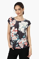 Beechers Brook Floral Cap Sleeve Blouse