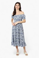 International INC Company Patterned Smock Maxi Dress