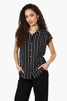 Impress Striped Short Sleeve Button Down Shirt