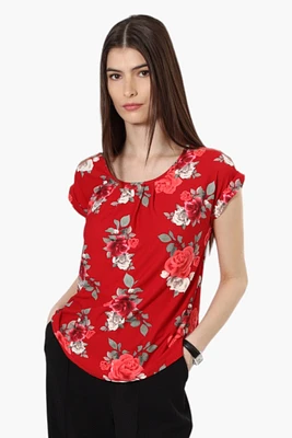 International INC Company Floral Zip Shoulder Blouse