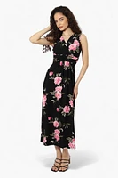 Beechers Brook Belted Floral Crossover Maxi Dress