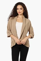 Impress Open Roll Up Sleeve Blazer