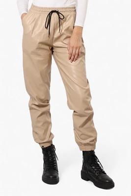 Limite Tie Waist Vegan Leather Jogger Pants