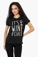 Magazine It's Wine O'Clock Print Tee