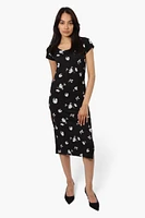 International INC Company Floral Cap Sleeve Midi Dress