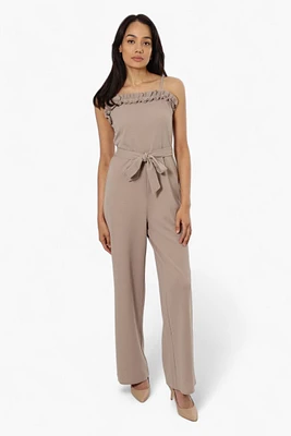Limite Belted Ruffle Detail Jumpsuit
