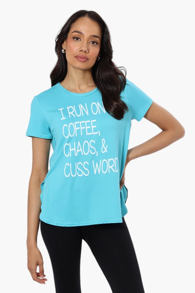 Magazine Coffee And Choas Print Tee