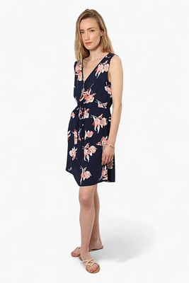 International INC Company Floral Front Zip Day Dress