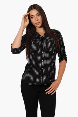 Beechers Brook Dotted Roll Up Sleeve Shirt