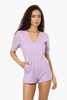 New Look Short Sleeve Button Down Romper