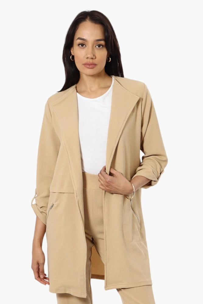 Impress Roll Up Sleeve Long Blazer