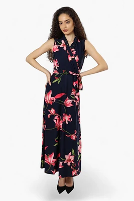Beechers Brook Sleeveless Floral Crossover Maxi Dress