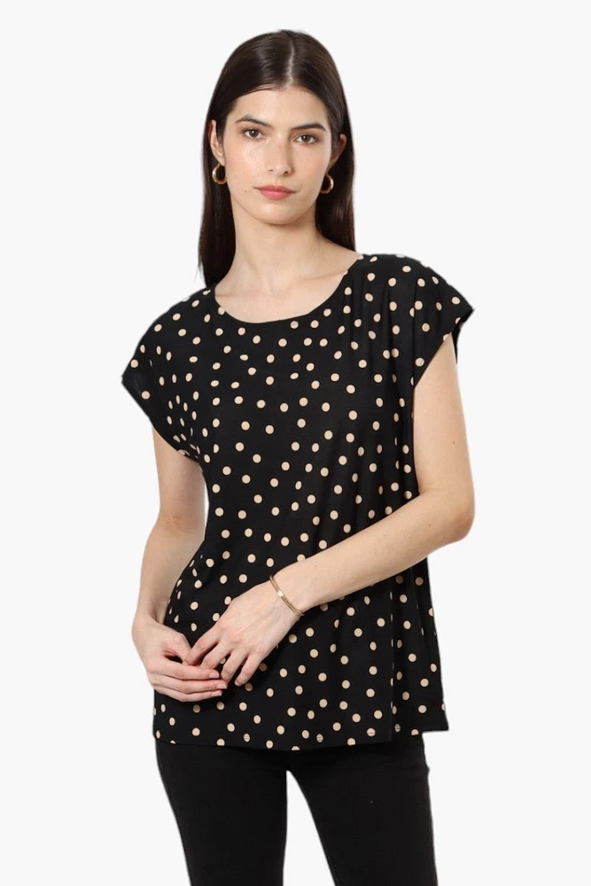 Impress Polka Dot Pattern Cap Sleeve Blouse