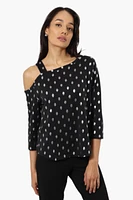 New Look Polka Dot Cold Shoulder Blouse