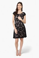 Limite Floral Lace Necklace Cocktail Dress