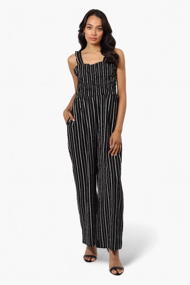 Impress Striped Smocked Top Jumpsuit