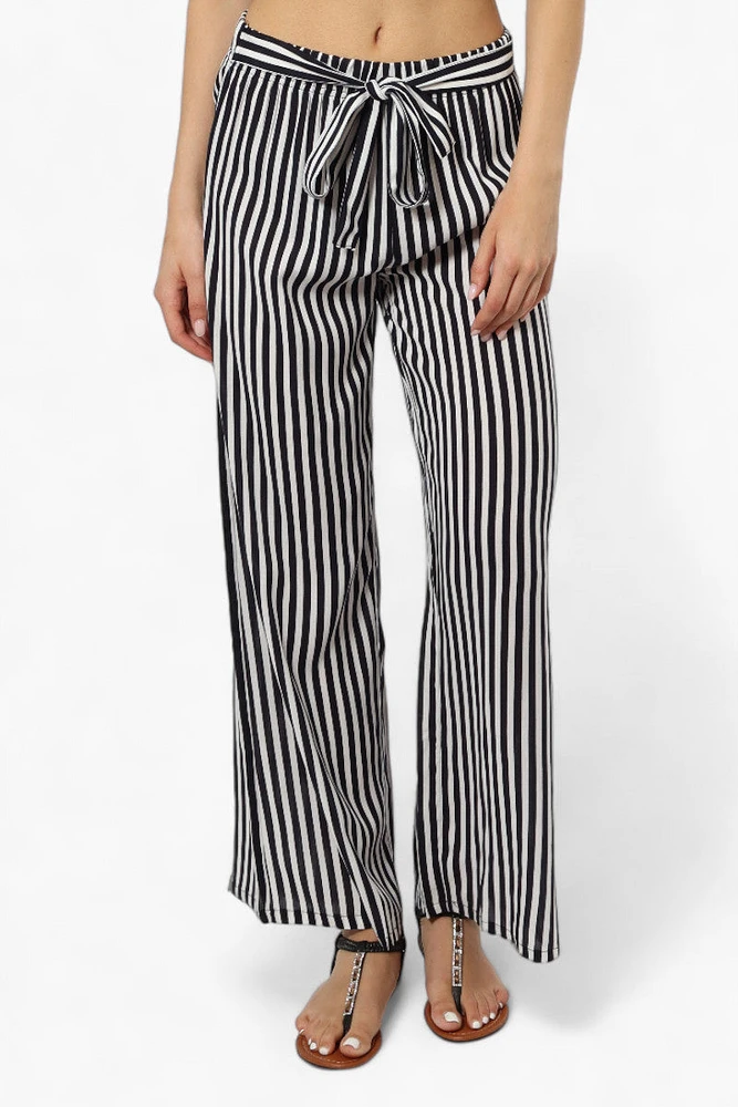 Beechers Brook Striped Belted Palazzo Pants