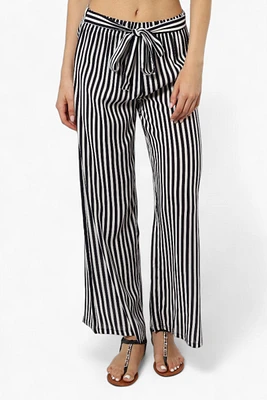 Beechers Brook Striped Belted Palazzo Pants