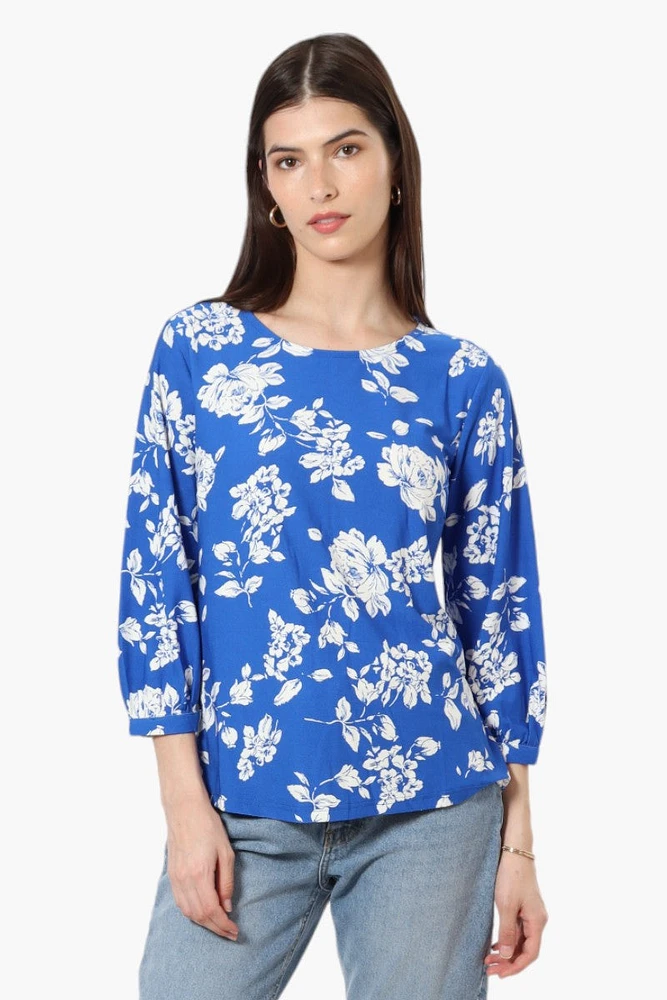 Beechers Brook Floral Elbow Sleeve Blouse