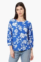 Beechers Brook Floral Elbow Sleeve Blouse