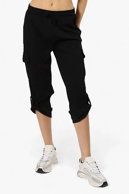 Impress Solid Tie Waist Cargo Pants