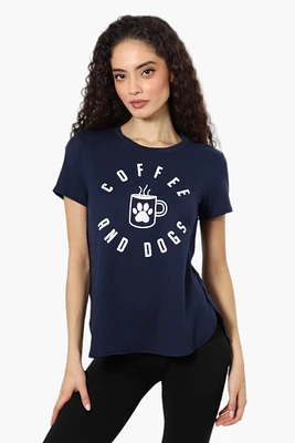 Magazine Coffee And Dogs Print Tee