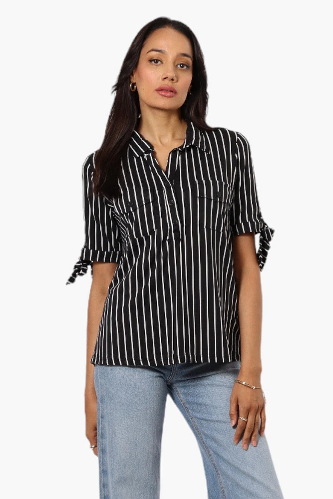 Urbanology Striped Tie Sleeve Shirt