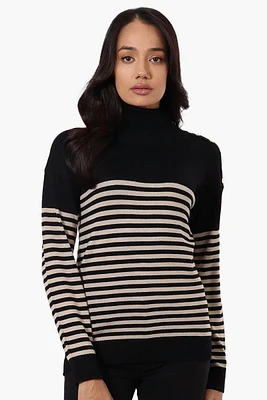 International INC Company Striped Turtleneck Pullover Sweater