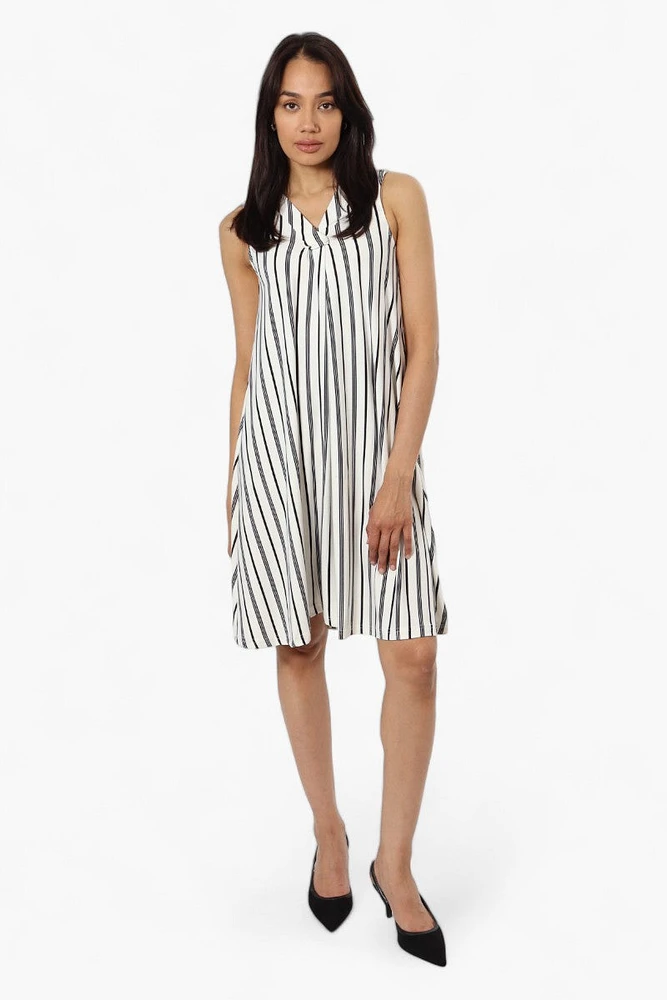 International INC Company Striped Front Knot Day Dress