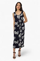 International INC Company Belted Patterned Maxi Dress