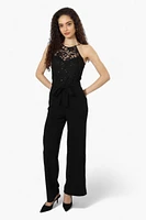 Limite Belted Lace Sequin Jumpsuit