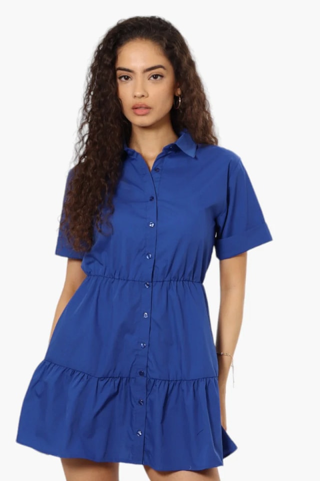 New Look Button Up Short Sleeve Day Dress