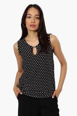 Majora Polka Dot Pattern Keyhole Tank Top