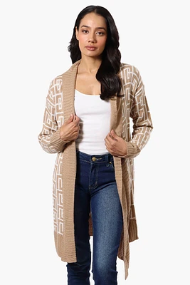 International INC Company Patterned Fold Over Wrap Cardigan