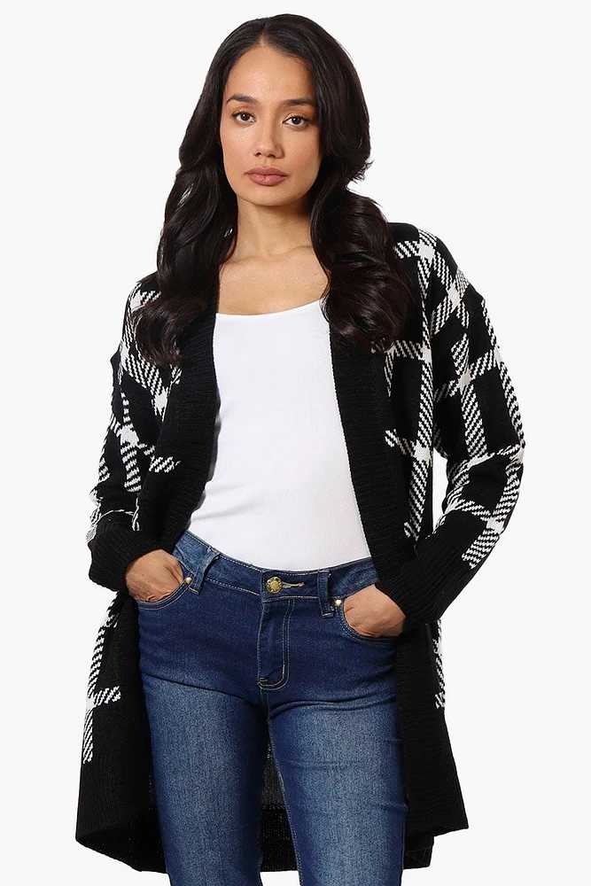 Canada Weather Gear Plaid Open Wrap Cardigan