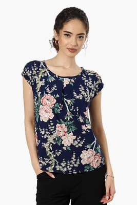Beechers Brook Floral Cap Sleeve Blouse
