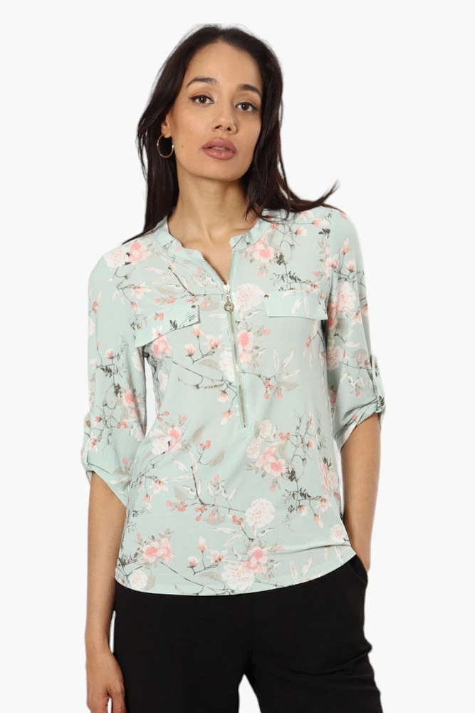 Beechers Brook Floral Roll Up Sleeve Shirt