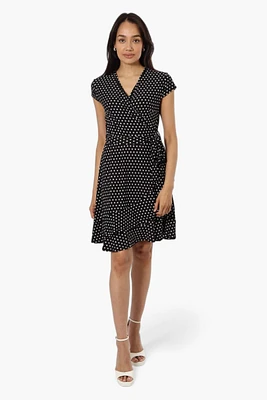 Beechers Brook Belted Polka Dot Crossover Day Dress