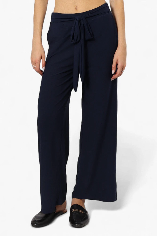 International INC Company Solid Belted Palazzo Pants