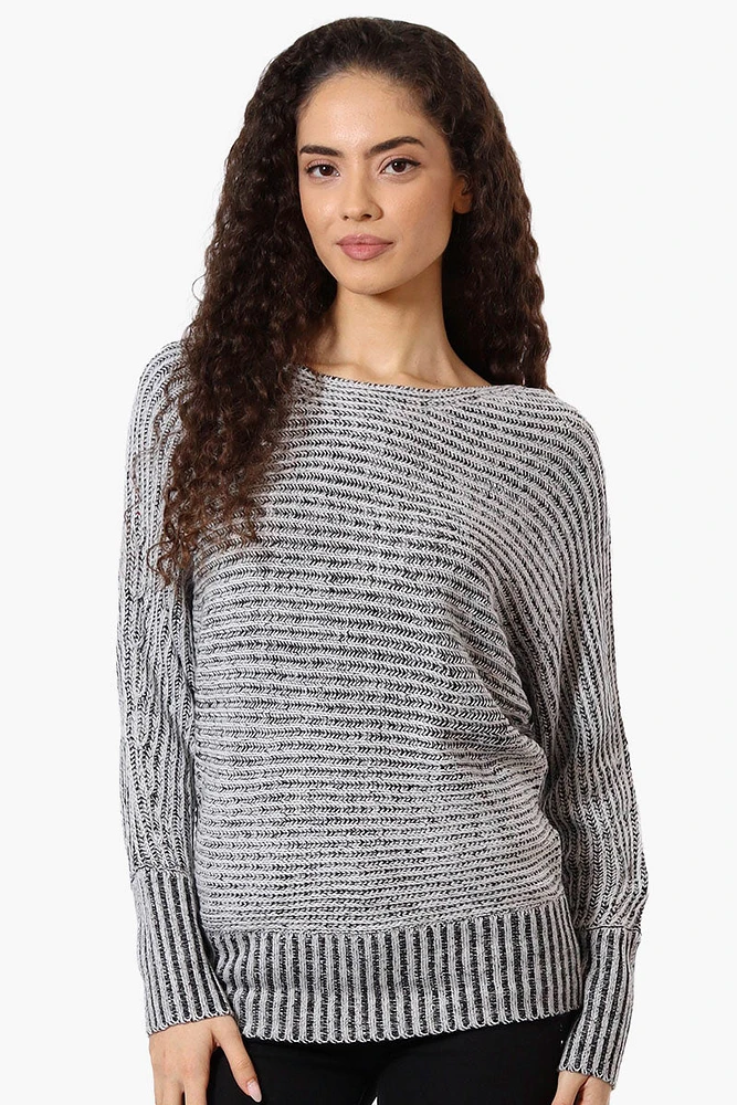 International INC Company Ribbed Boat Neck Pullover Sweater