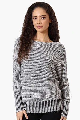 International INC Company Ribbed Boat Neck Pullover Sweater