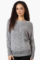 International INC Company Ribbed Boat Neck Pullover Sweater