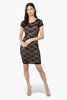 Impress Lace Rose Pattern Cocktail Dress